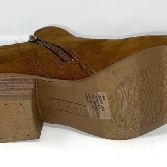 Esprit - Timber Boot Zippered Ankle Women's Booties Walnut Size 6.5 M - Picture 11 of 11